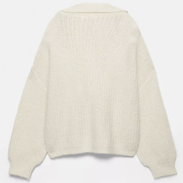 Sueter blanco con cuello tipo polo
