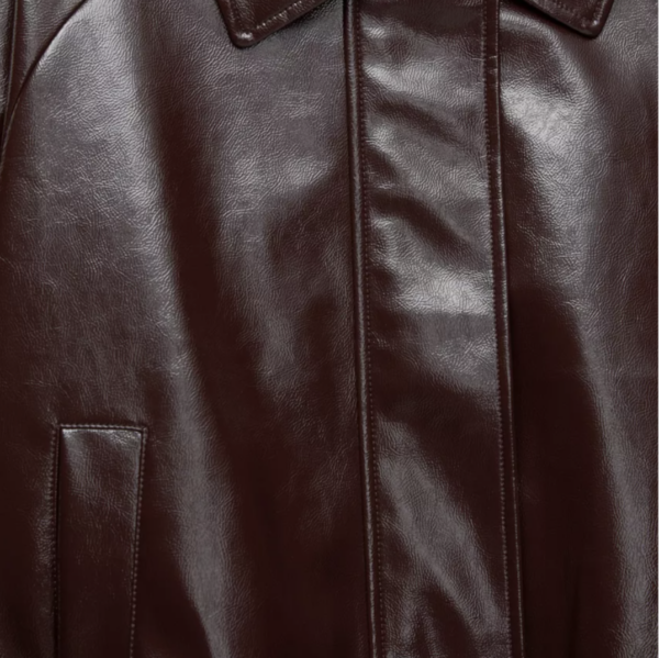 Chaqueta de cuero cafe